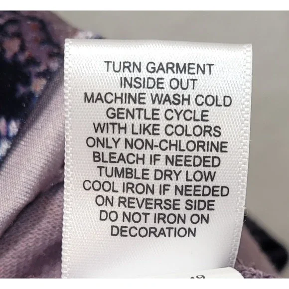 One World Violet Charming Art Purple Paisley Lace Embellished Tunic Top XL - Picture 7 of 15